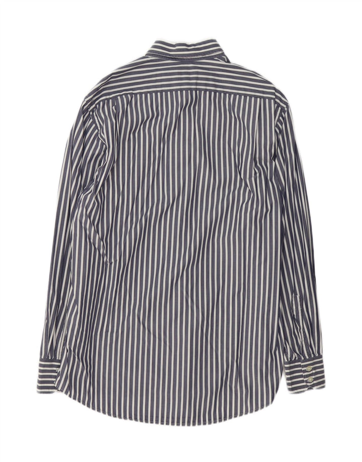 Camisa masculina Lacoste tamanho 41 algodão listrado azul marinho médio