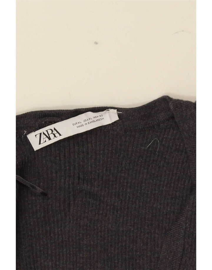 Zara Top curto sem mangas feminino UK 18 XL cinza