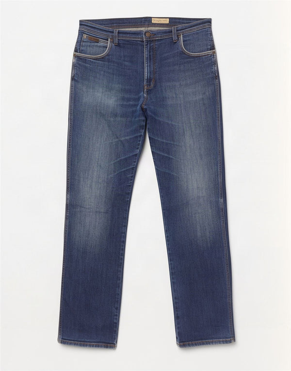 Wrangler Masculino Texas Stretch Straight Jeans W38 L34 Azul Algodão