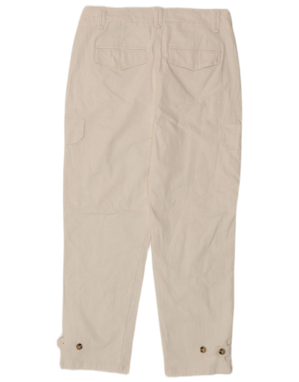 Calça cargo feminina Marks & Spencer cônica UK 14 grande W34 L28 branca