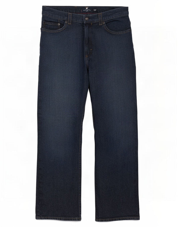 Calça jeans reta masculina Marks & Spencer Blue Harbor W32 L29 algodão marinho