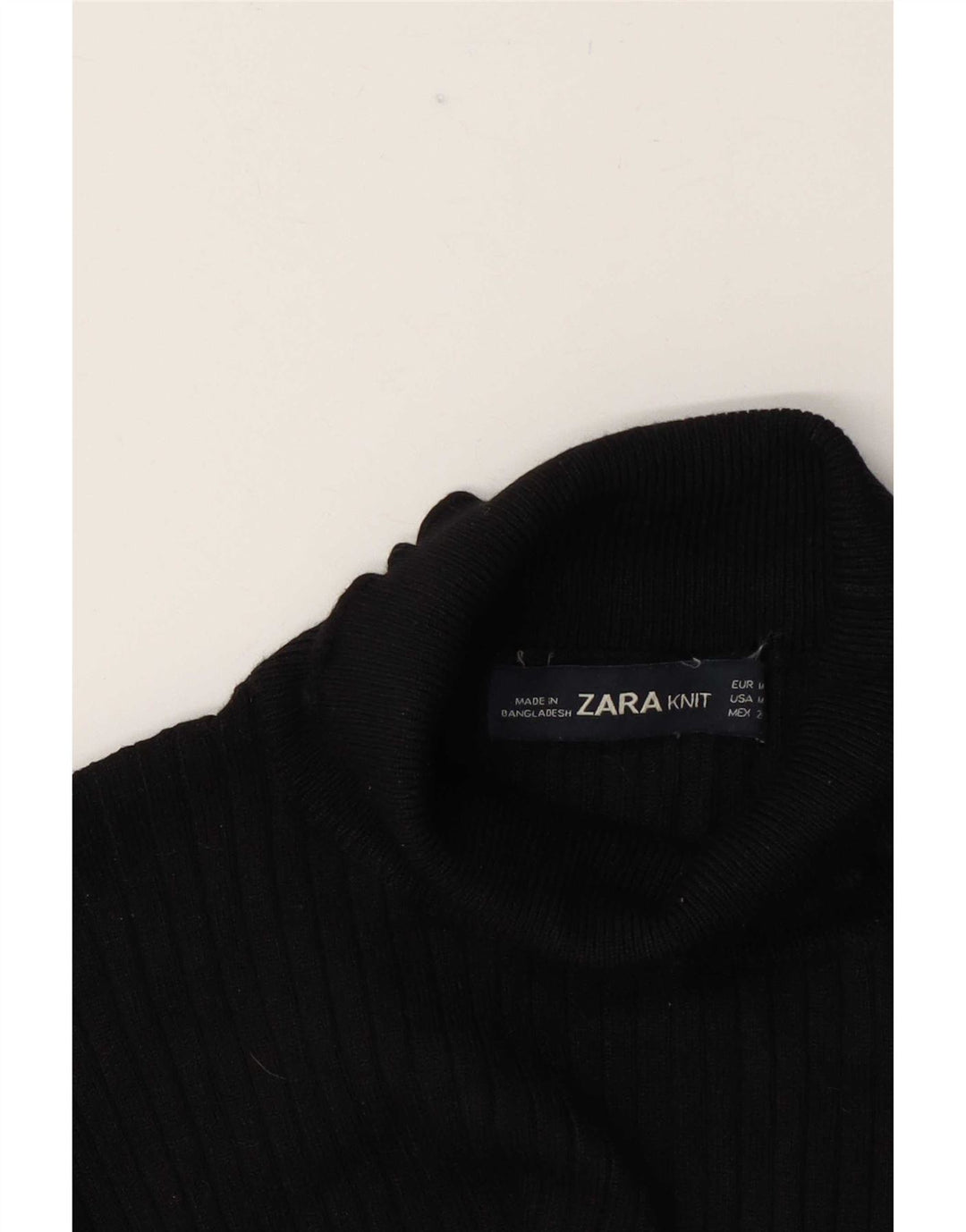 Blusa feminina Zara com gola redonda e top UK 12 médio preto