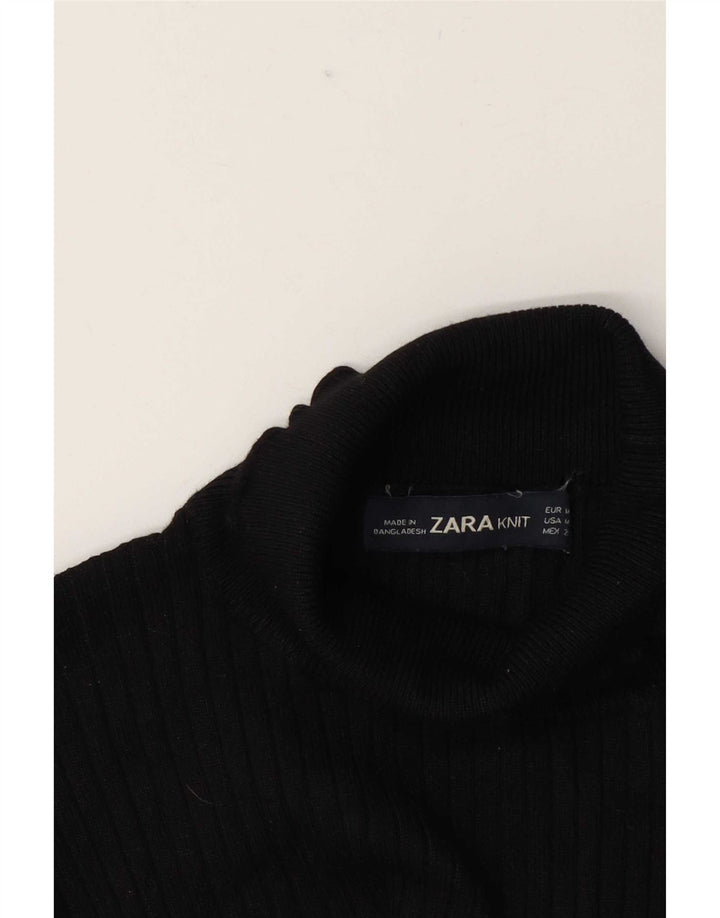 Blusa feminina Zara com gola redonda e top UK 12 médio preto