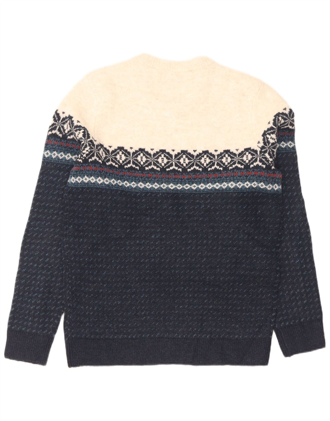 Suéter masculino Marks & Spencer com gola redonda e bloco colorido pequeno azul marinho