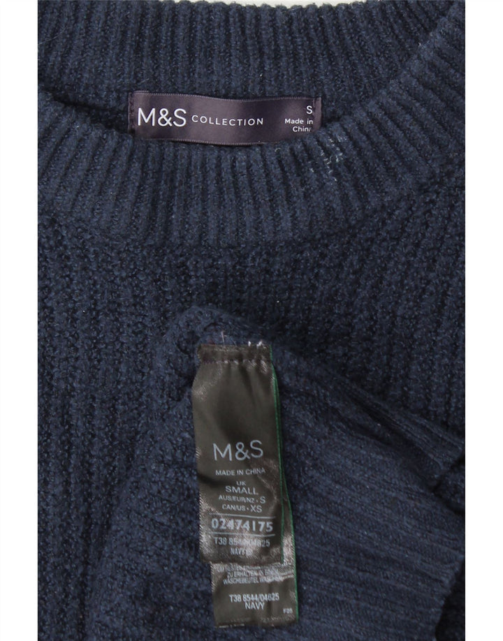 Marks & Spencer Regata Feminina Crop Oversized Colete Reino Unido 10 Pequena Azul Marinho