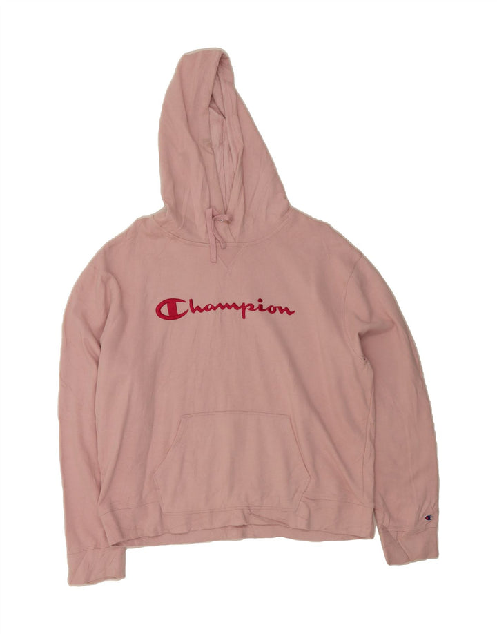 CHAMPION Womens Graphic Hoodie Jumper UK 20 2XL Pink Vintage Champion and Second-Hand Champion from Messina Hembry 
