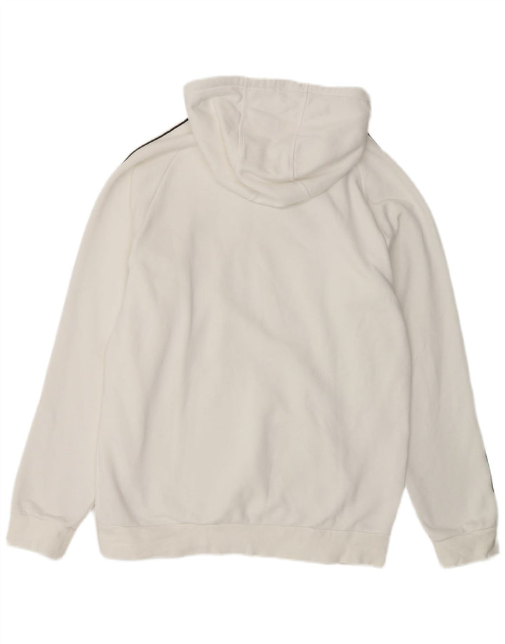 ADIDAS Mens Hoodie Jumper Grande Algodão Branco