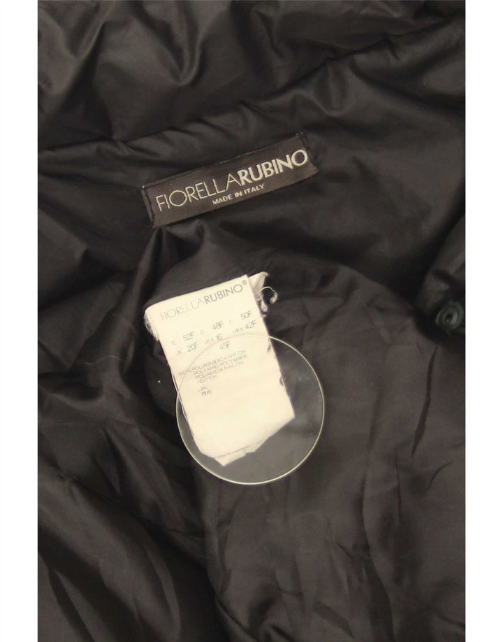 Casaco acolchoado feminino Fiorella Rubino UK 20 2XL preto poliamida