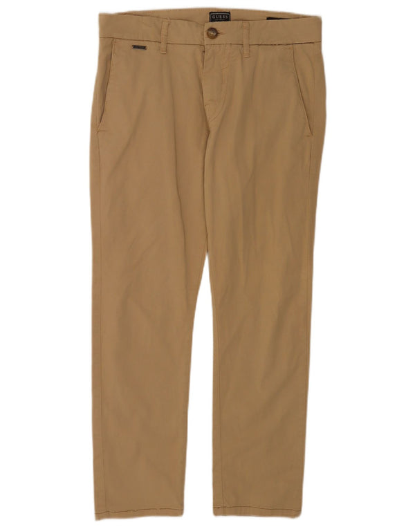 Calça Chino Guess Mens Daniel Super Skinny W30 L26 Algodão Bege