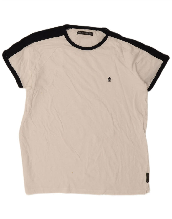 Camiseta masculina French Connection Top 2XL algodão colorblock branco