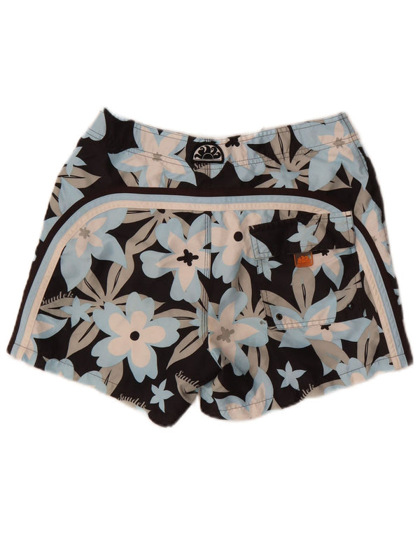 Shorts de natação feminino Sundek UK 10 pequeno preto floral