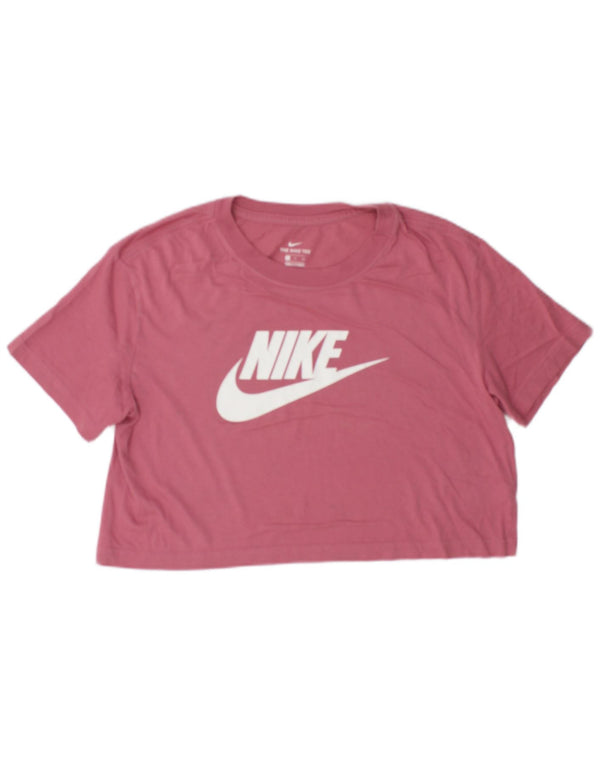 Camiseta Nike Feminina Crop Graphic Top UK 10 Pequeno Algodão Rosa