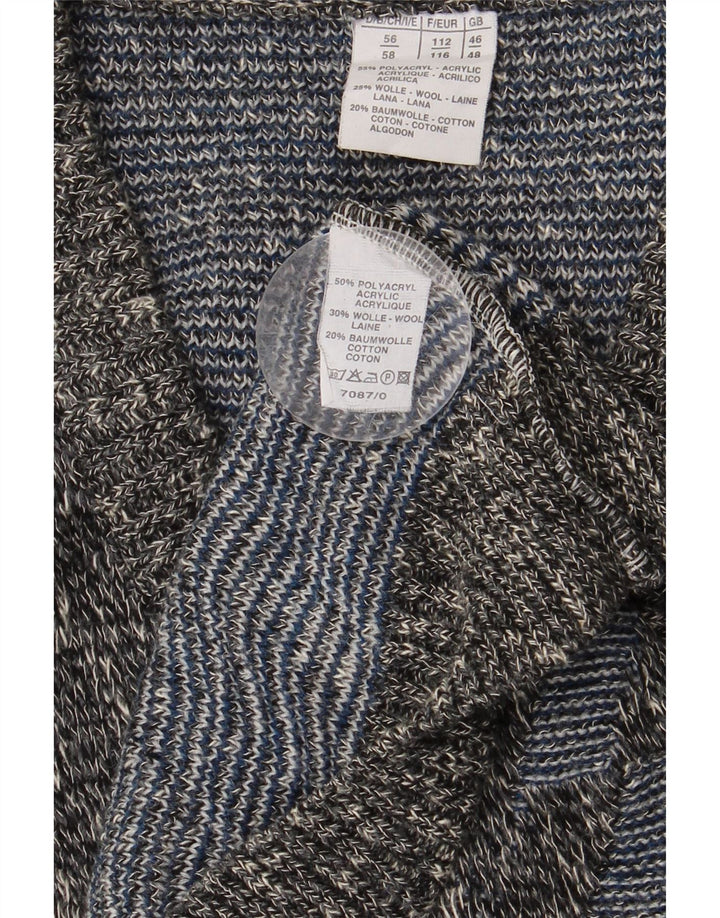 Suéter masculino VINTAGE com decote em V UK 46/48 2XL geométrico multicolorido