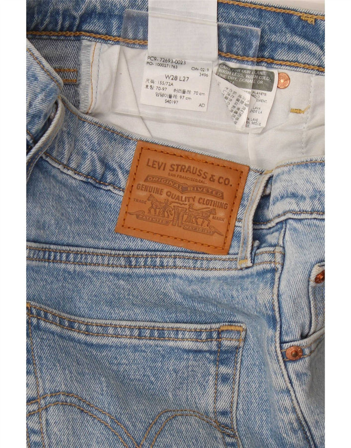 Jeans feminino Levi's Ribcage Straight W28 L27 Azul Algodão