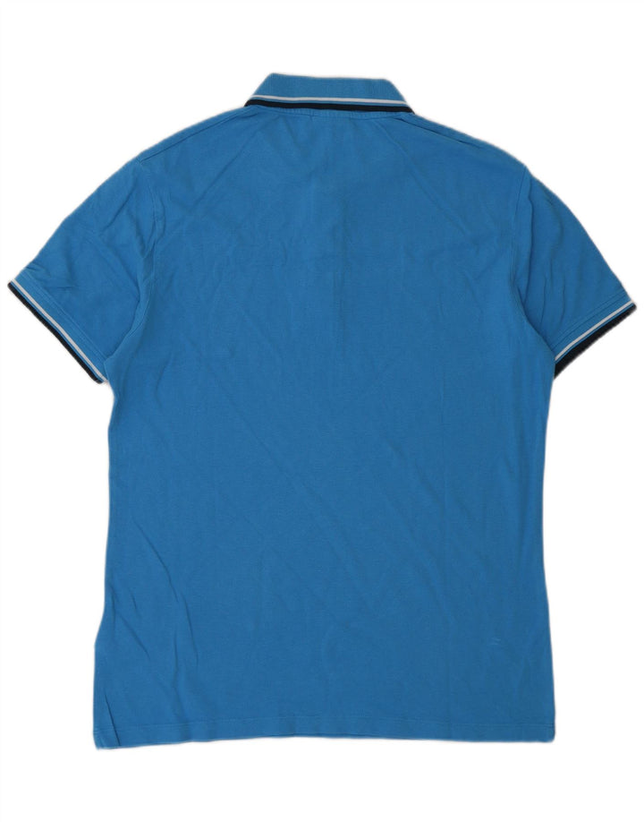 Camisa polo masculina Diadora algodão azul médio