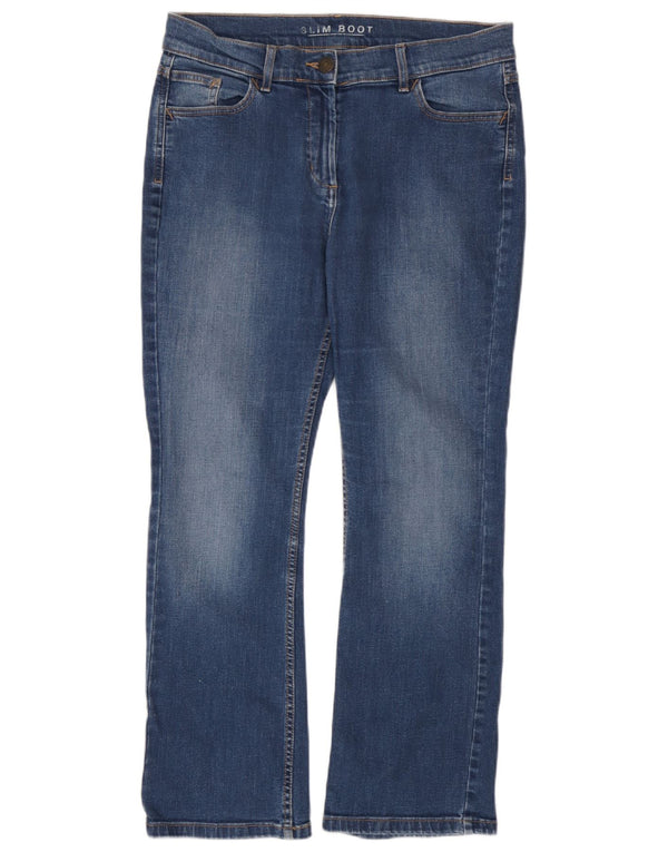 Jeans Marks & Spencer feminino slim bootcut Reino Unido 14 grande W34 L28 algodão azul