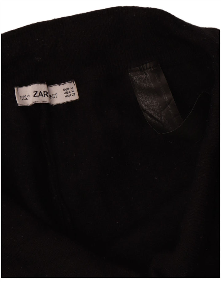 Calça de treino feminina Zara Joggers UK 14 médio preto viscose