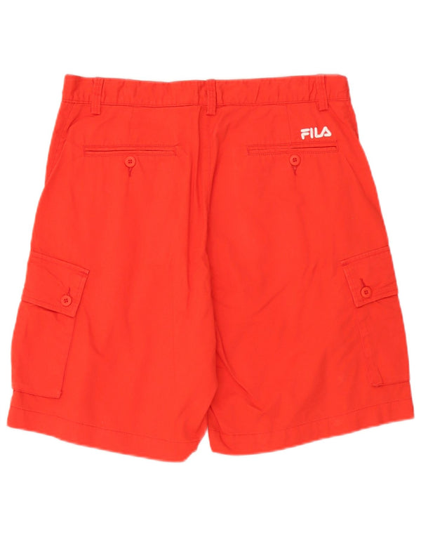 Fila Mens Ferrari Cargo Shorts IT 50 Grande W32 Algodão Vermelho