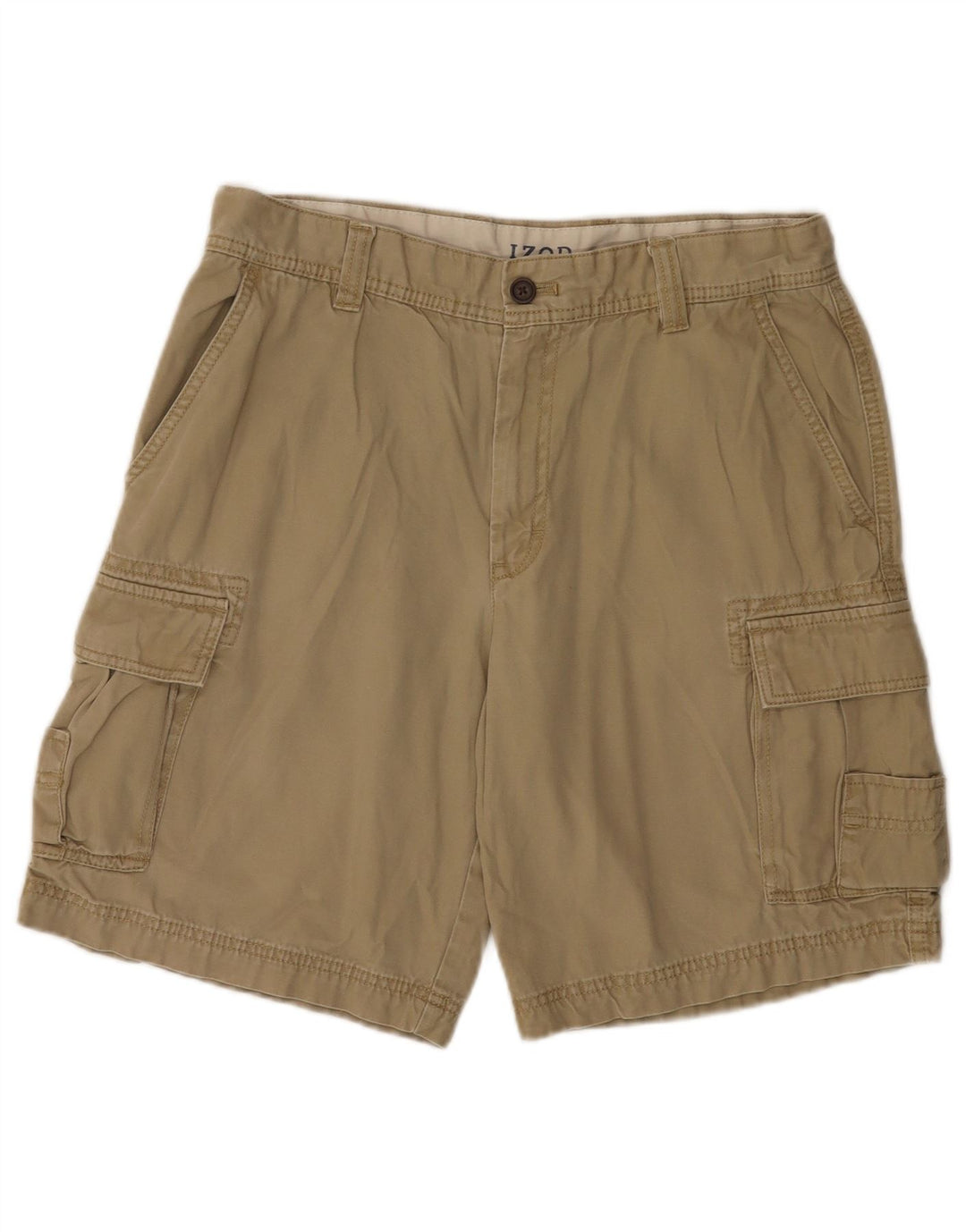 Shorts cargo masculino IZOD água salgada W34 algodão bege grande