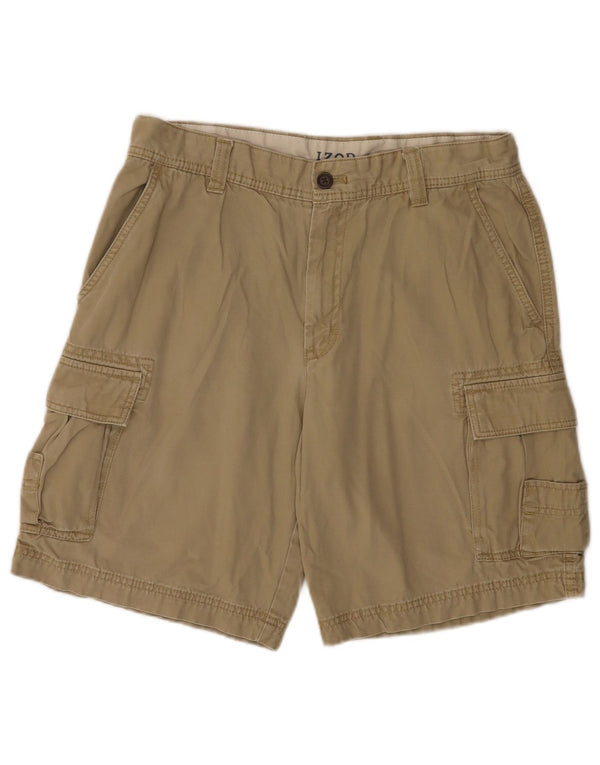 Shorts cargo masculino IZOD água salgada W34 algodão bege grande