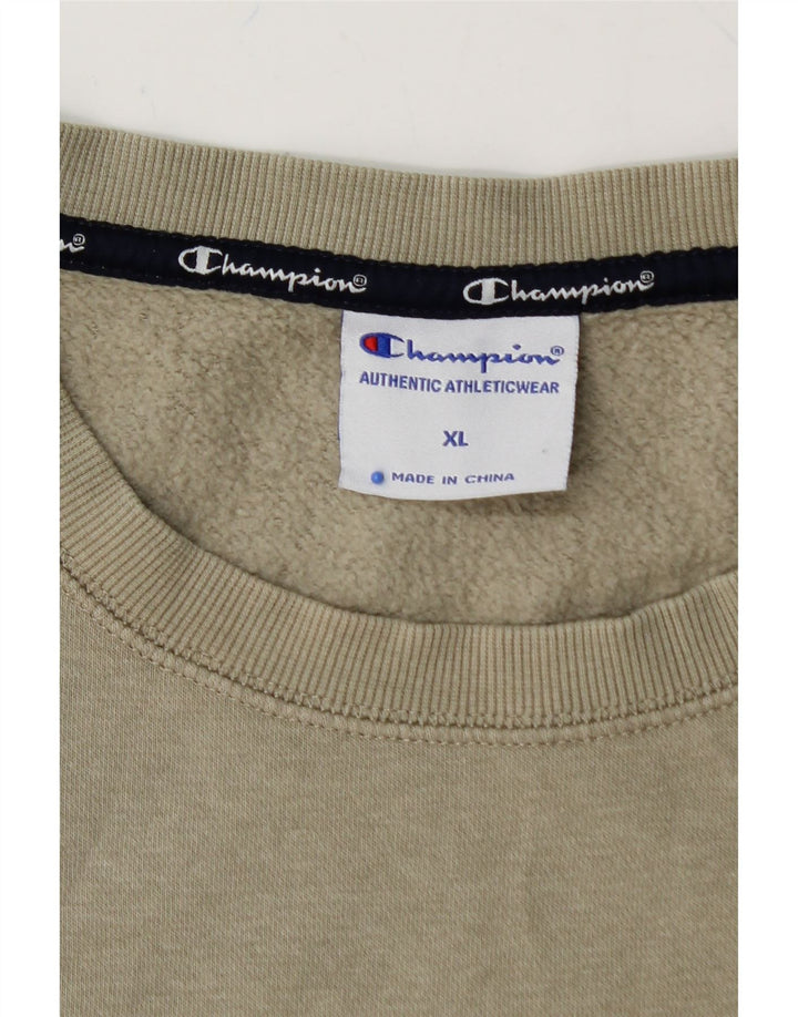 CHAMPION Masculino moletom gráfico Jumper XL algodão verde