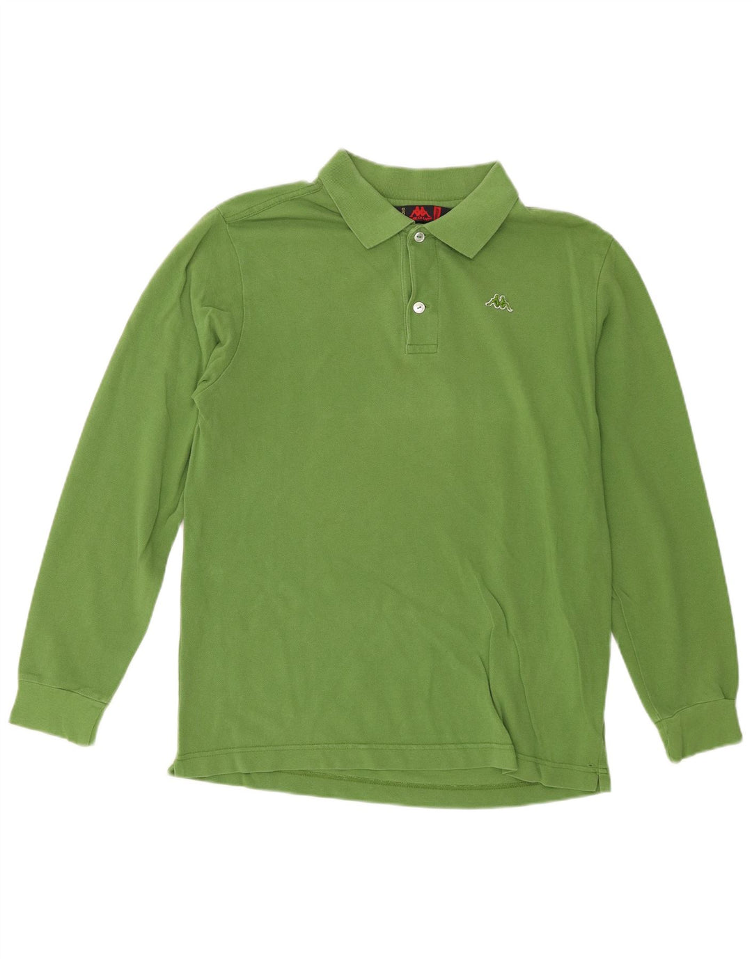 Camisa polo masculina Kappa manga comprida regular fit algodão verde médio