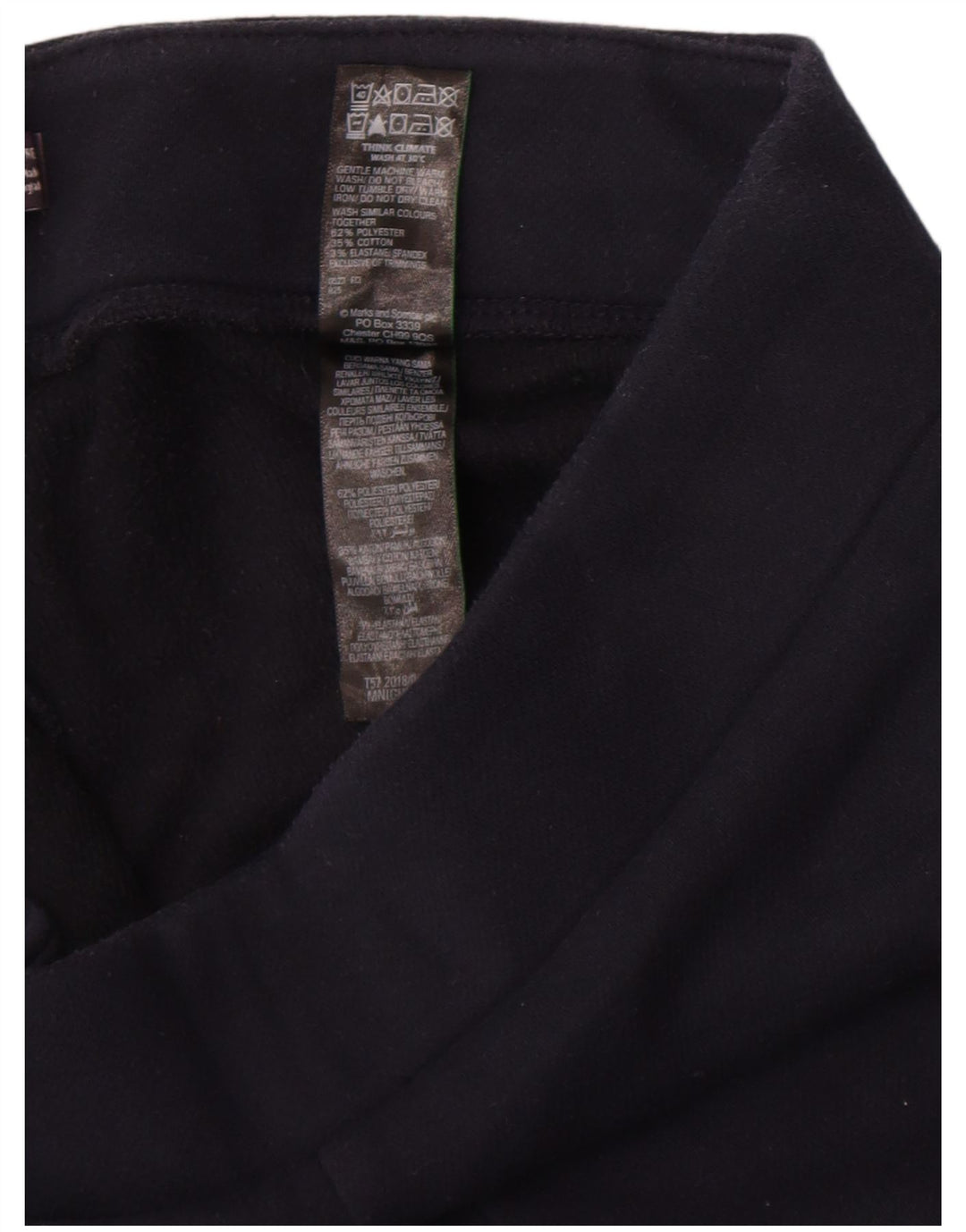Leggings Femininas Marks & Spencer Reino Unido 14 Grande Azul Marinho Poliéster