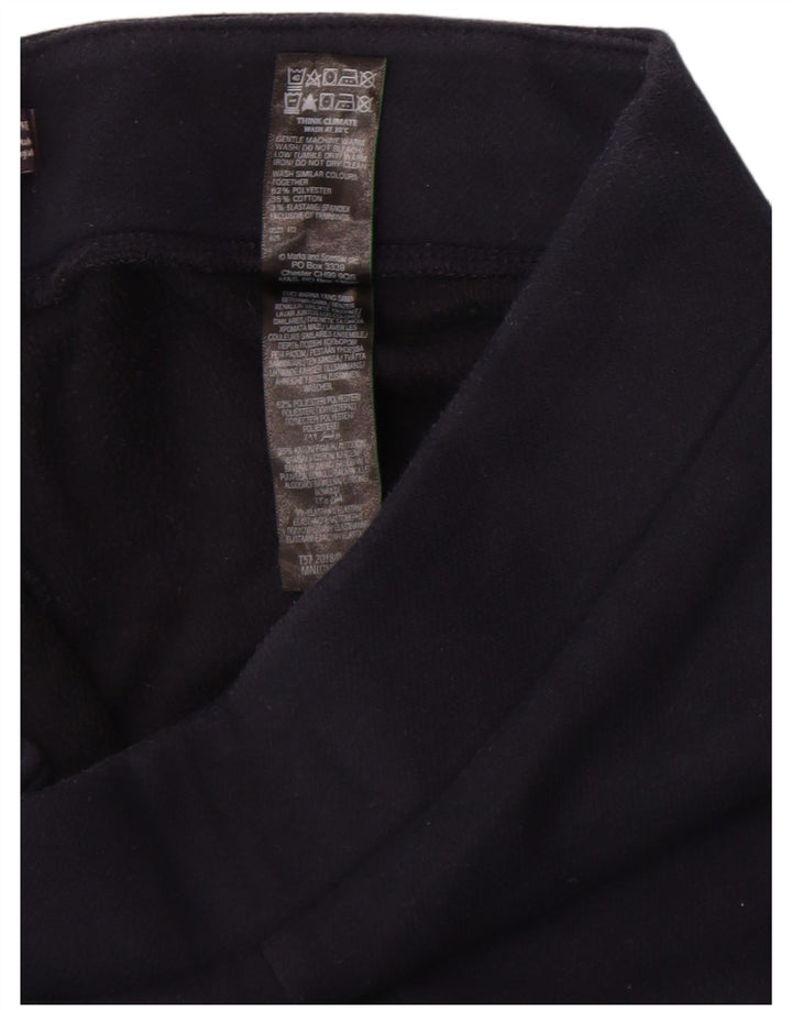Leggings Femininas Marks & Spencer Reino Unido 14 Grande Azul Marinho Poliéster
