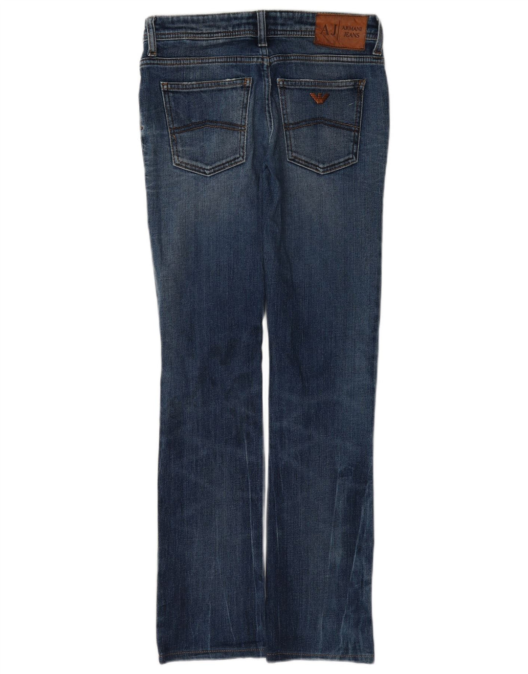 Armani feminino slim bootcut jeans W26 L29 algodão azul
