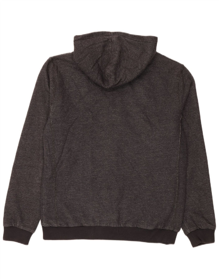 Suéter masculino com capuz e zíper Quiksilver algodão cinza médio