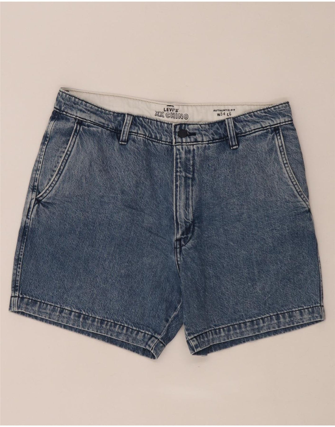 Shorts jeans feminino Levi's W34 grande algodão azul