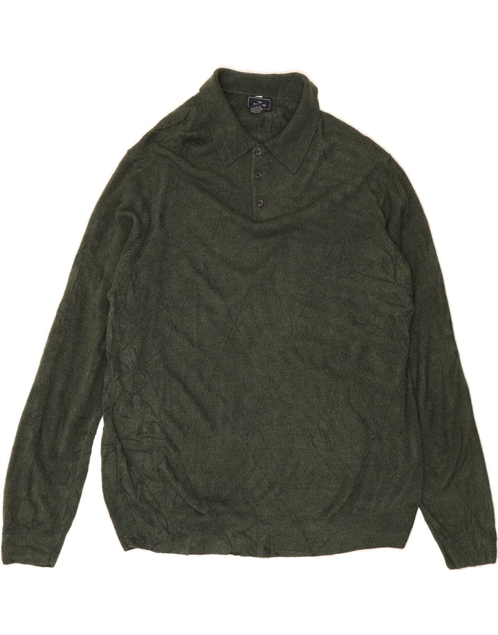 DOCKERS Mens Polo Neck Jumper Sweater 2XL Green Acrylic Vintage Dockers and Second-Hand Dockers from Messina Hembry 