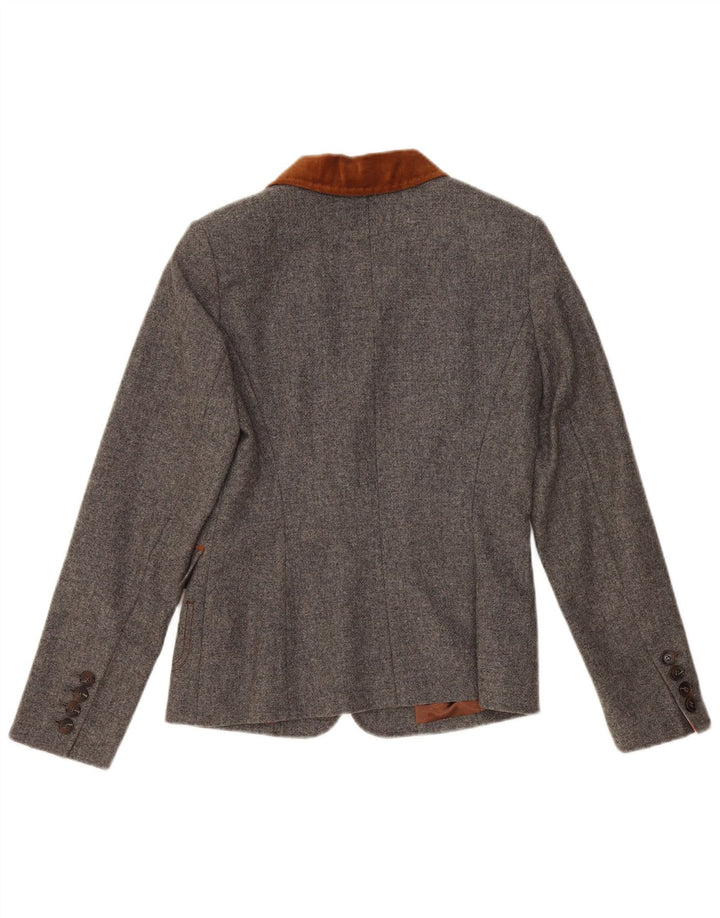 Jaqueta Blazer Feminina White Label com 2 Botões Reino Unido 10 Pequeno Bloco de Cores Cinza