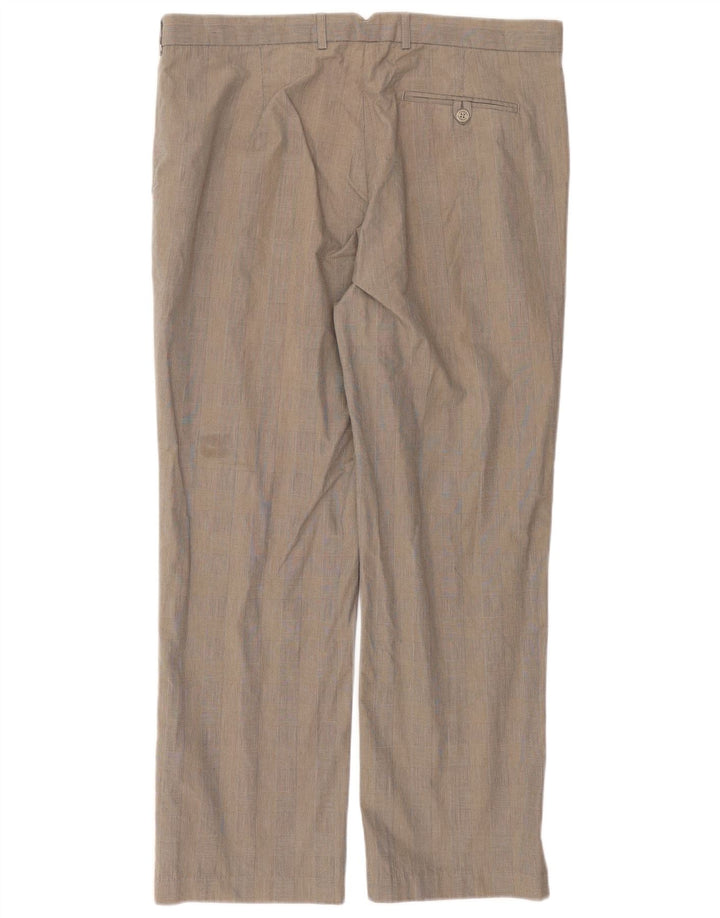 Calça masculina Marks & Spencer Autograph Straight Suit W38 L31 cinza xadrez