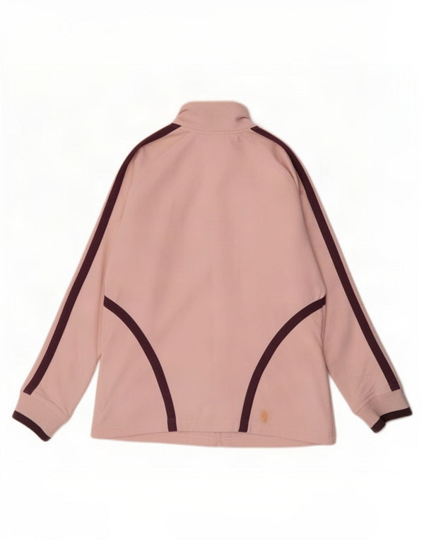 Asics Womens Tracksuit Top Jacket UK 12 Medium Pink Colourblock Algodão