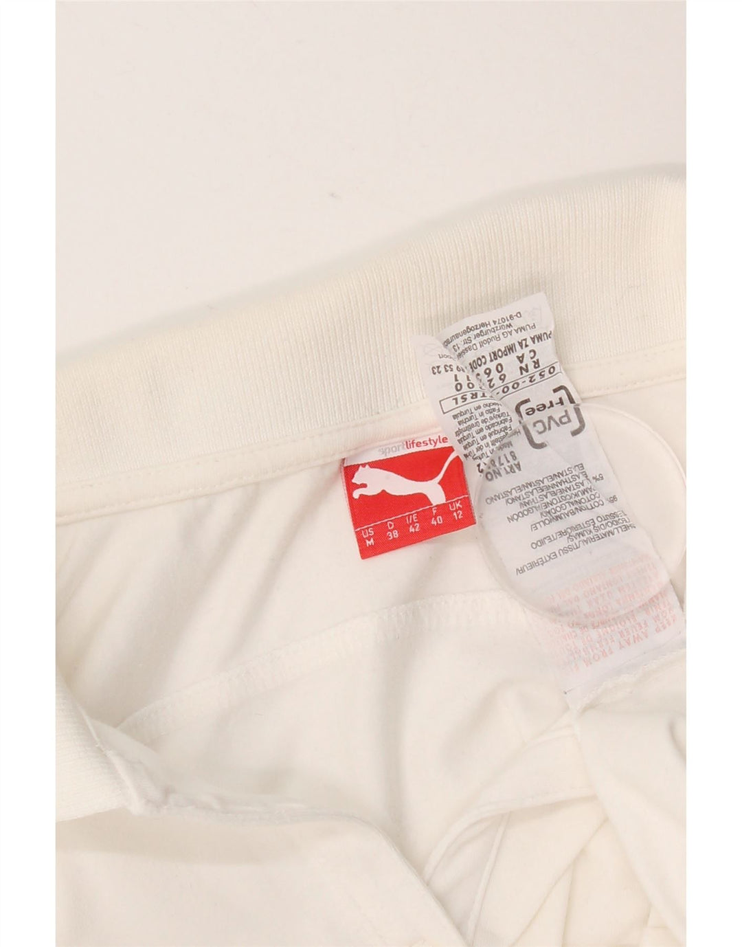 Camisa polo feminina Puma UK 12 médio algodão branco