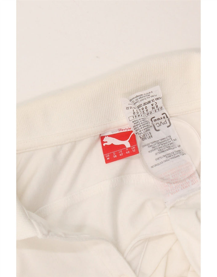 Camisa polo feminina Puma UK 12 médio algodão branco