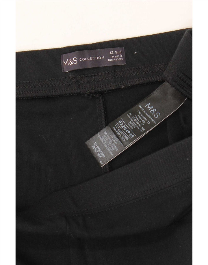 Leggings femininos Marks & Spencer Reino Unido 12 viscose listrada preta média