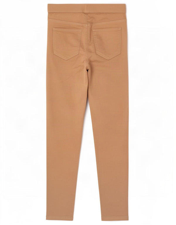 Jeans Marks & Spencer feminino Jegging UK 10 pequeno W27 L28 algodão bege