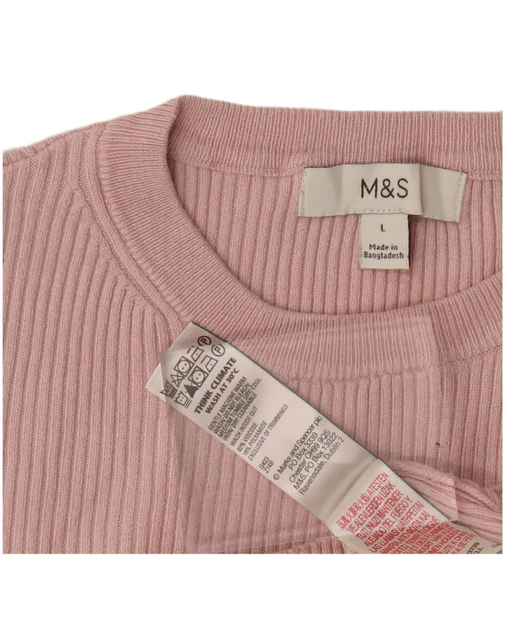 Camiseta feminina Marks & Spencer UK 14 grande viscose rosa