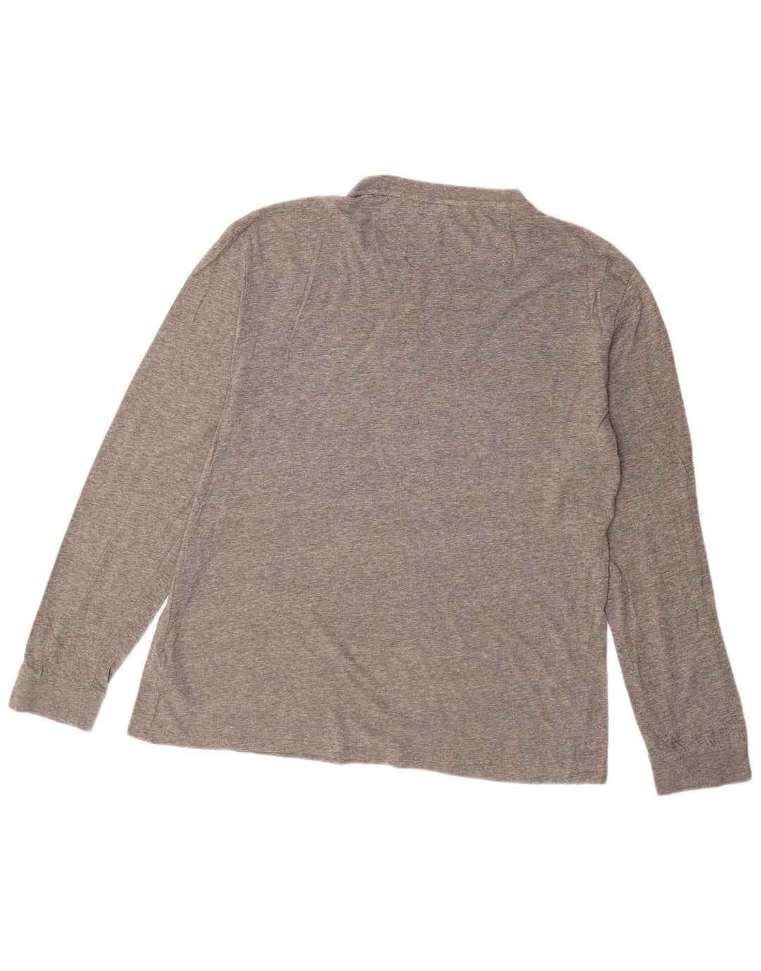 Guess Camiseta masculina de ajuste regular, manga comprida, algodão manchado cinza grande