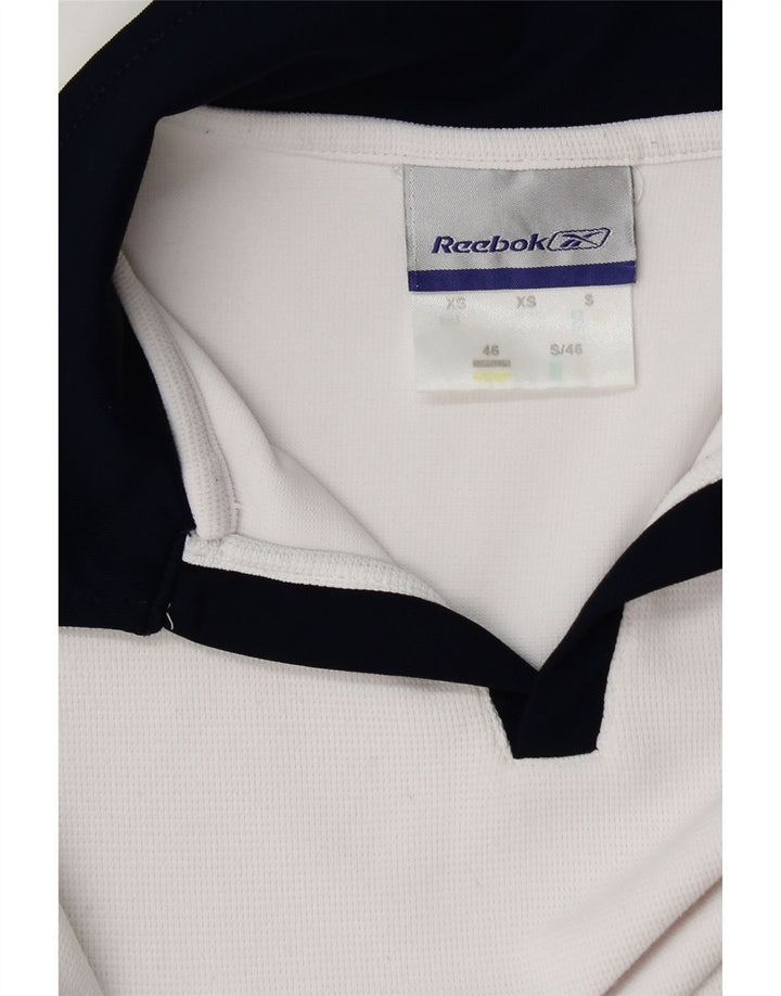 Camisa polo masculina Reebok XS branco colorblock