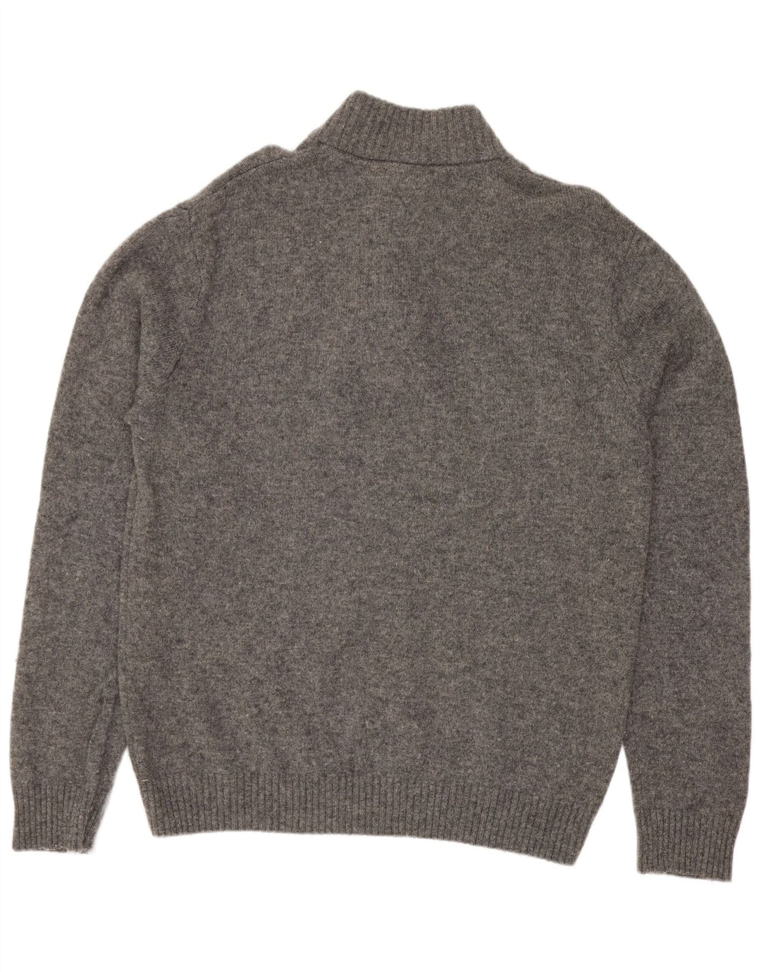 Suéter masculino com gola redonda e gola redonda XL de lã cinza
