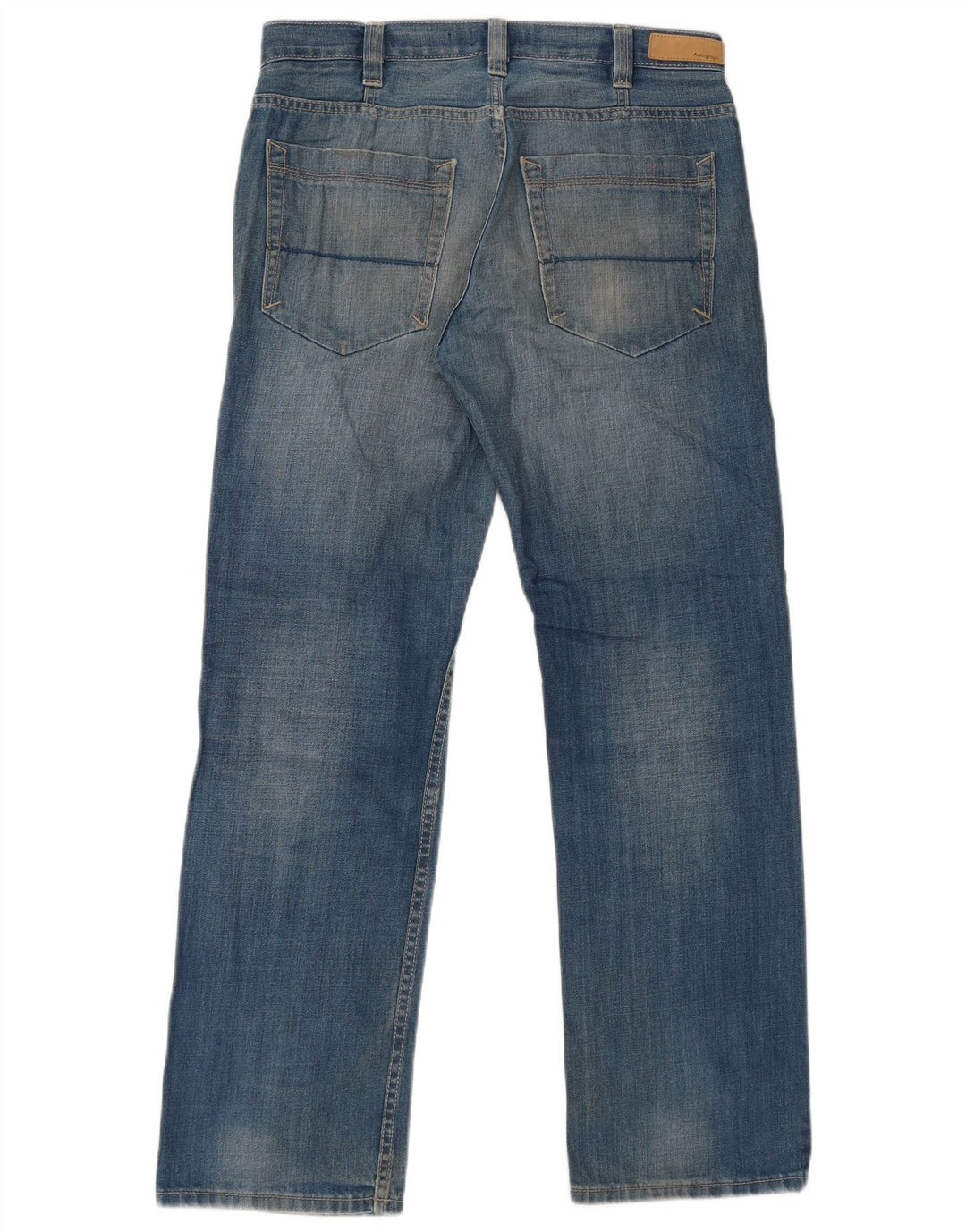 Marks & Spencer Masculino Autograph Straight Jeans W32 L31 Azul Algodão