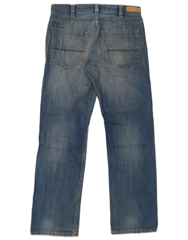Marks & Spencer Masculino Autograph Straight Jeans W32 L31 Azul Algodão