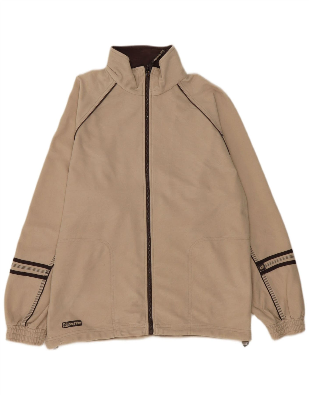 Lotto Mens Treino Top Jacket UK 40/42 Grande Poliéster Bege