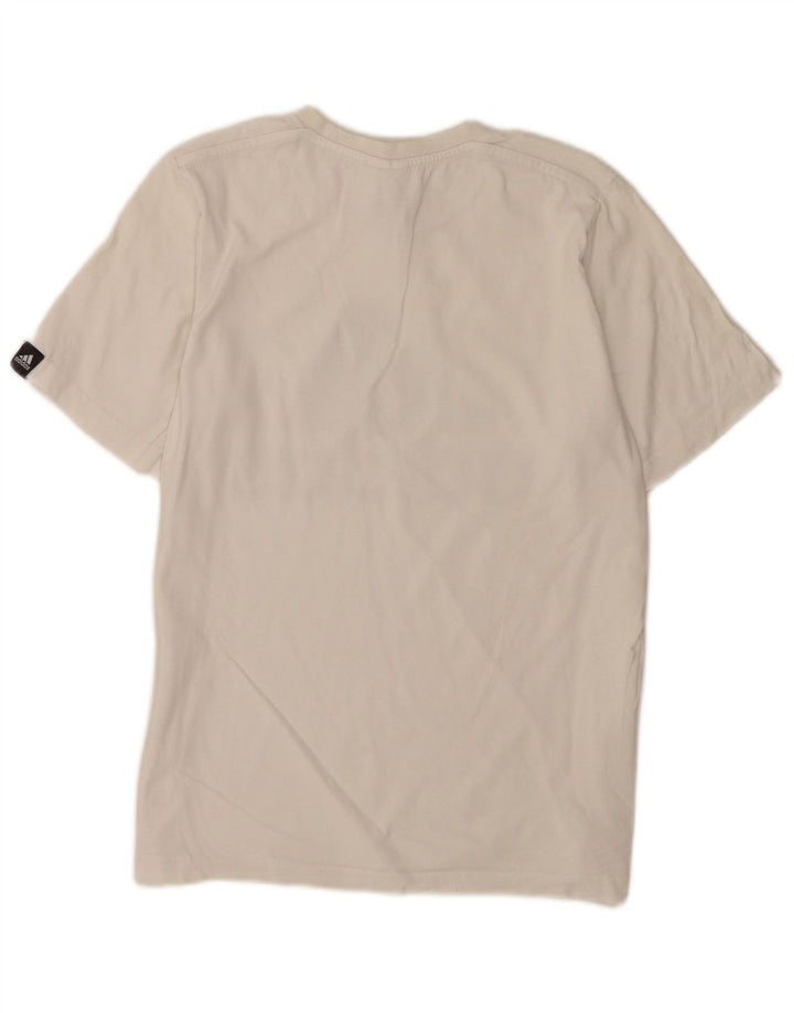 Adidas Mens Graphic T-Shirt Top Pequeno Algodão Branco