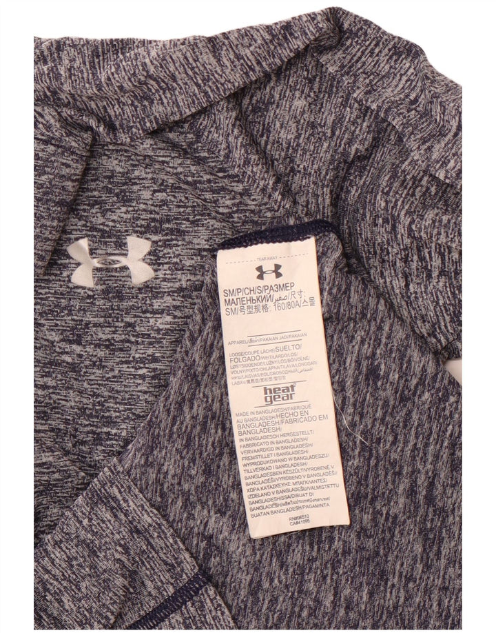 UNDER ARMOUR Feminino Heat Gear Pulôver Treino Top Reino Unido 10 Pequeno Azul Marinho