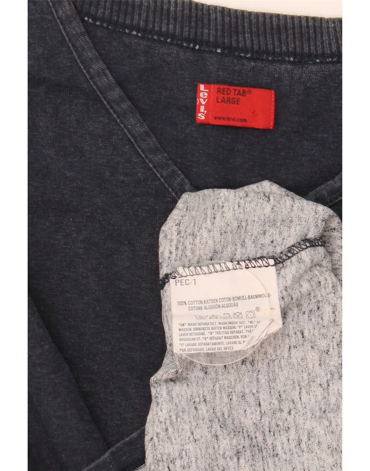 Top masculino Levi's manga comprida grande algodão azul marinho