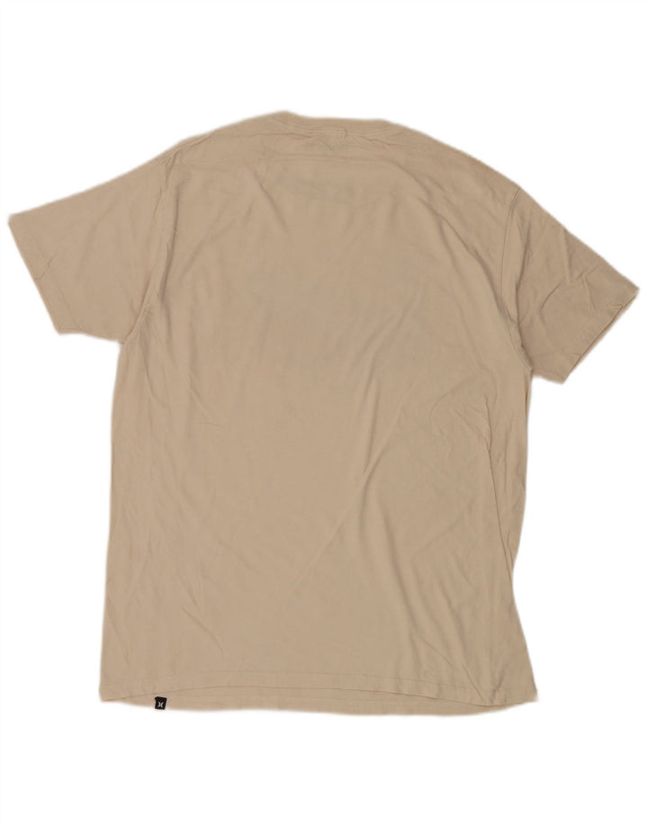 Camiseta masculina Hurley com estampa gráfica grande de algodão branco